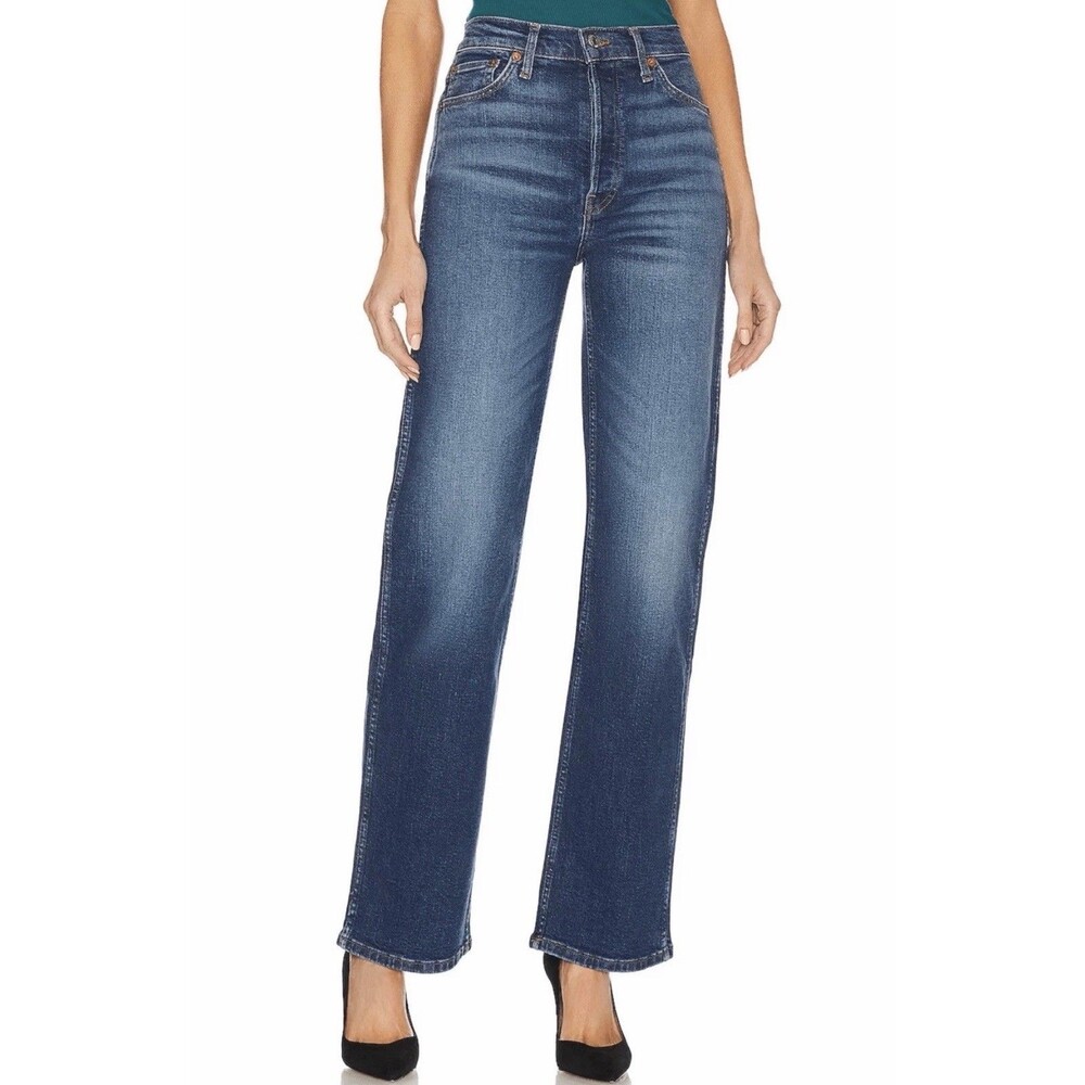 RE/DONE Jeans 90s High Rise Loose Women Size 27 Blue Jetty New